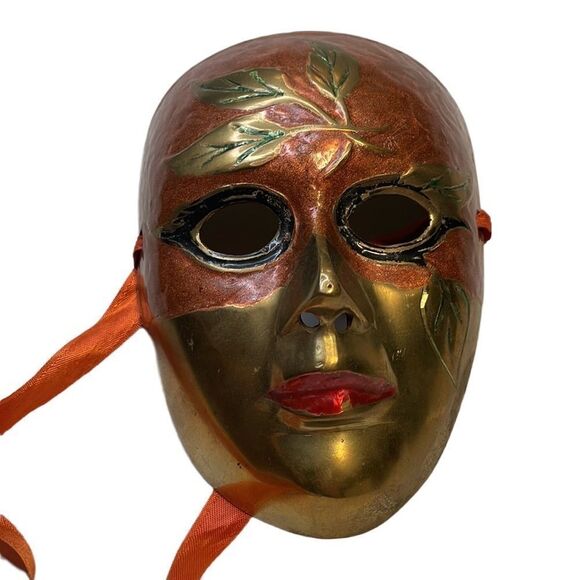 Festive solid brass mask. - Picture 5 of 6
